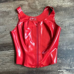 Libidex Red Latex Lara Vest Top Women’s Size Large